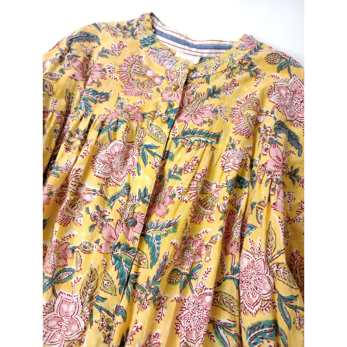 muni ムニ インド ロングワンピース ドレス  イエロー 【中古】