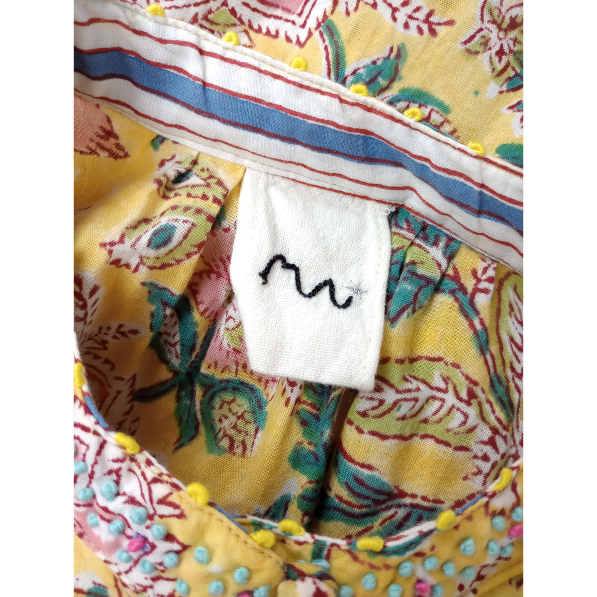 muni ムニ インド ロングワンピース ドレス  イエロー 【中古】