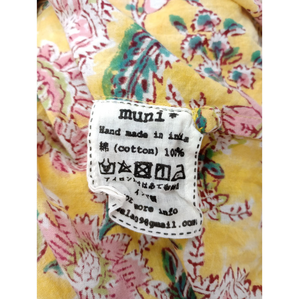 muni ムニ インド ロングワンピース ドレス  イエロー 【中古】