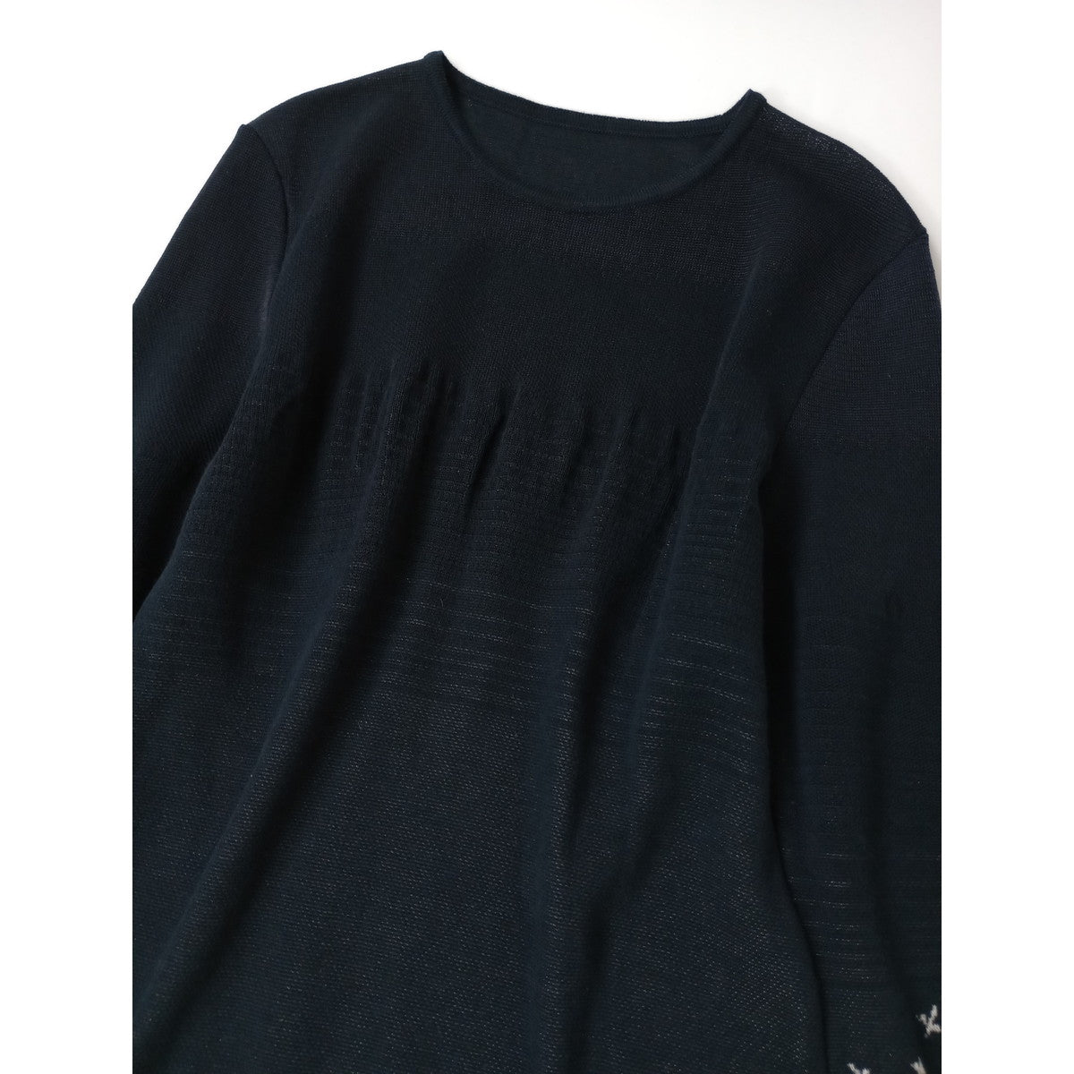 Mame Kurogouchi マメ クロゴウチ Crane Pattern Jacquard Knitted Dress white ニット ドレス ロング ワンピース 黒 ブラック ネイビー 2 【中古】