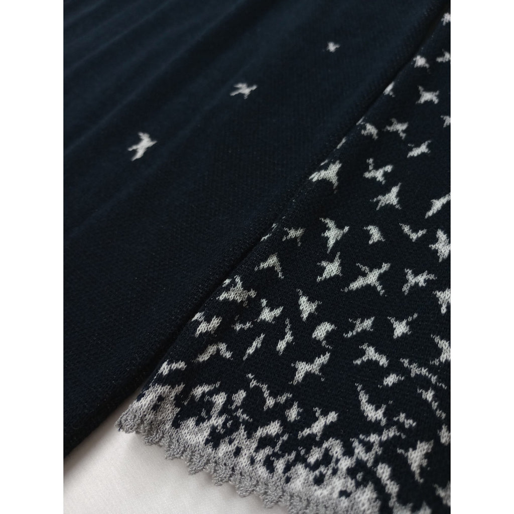 Mame Kurogouchi マメ クロゴウチ Crane Pattern Jacquard Knitted Dress white ニット ドレス ロング ワンピース 黒 ブラック ネイビー 2 【中古】