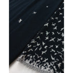 Mame Kurogouchi マメ クロゴウチ Crane Pattern Jacquard Knitted Dress white ニット ドレス ロング ワンピース 黒 ブラック ネイビー 2 【中古】