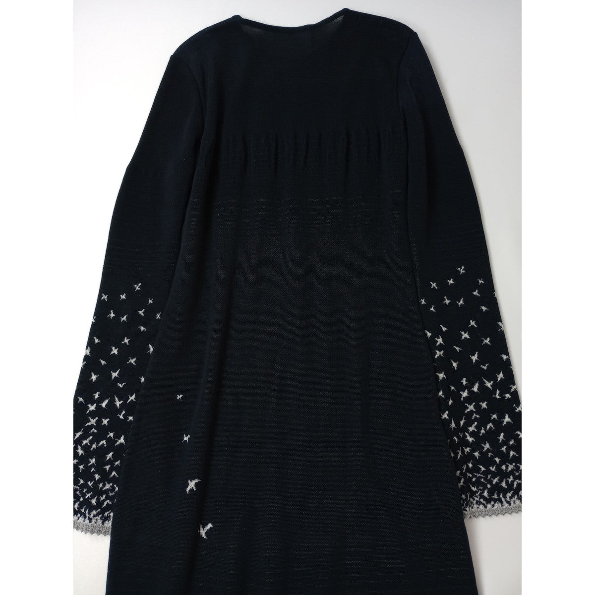 Mame Kurogouchi マメ クロゴウチ Crane Pattern Jacquard Knitted Dress white ニット ドレス ロング ワンピース 黒 ブラック ネイビー 2 【中古】