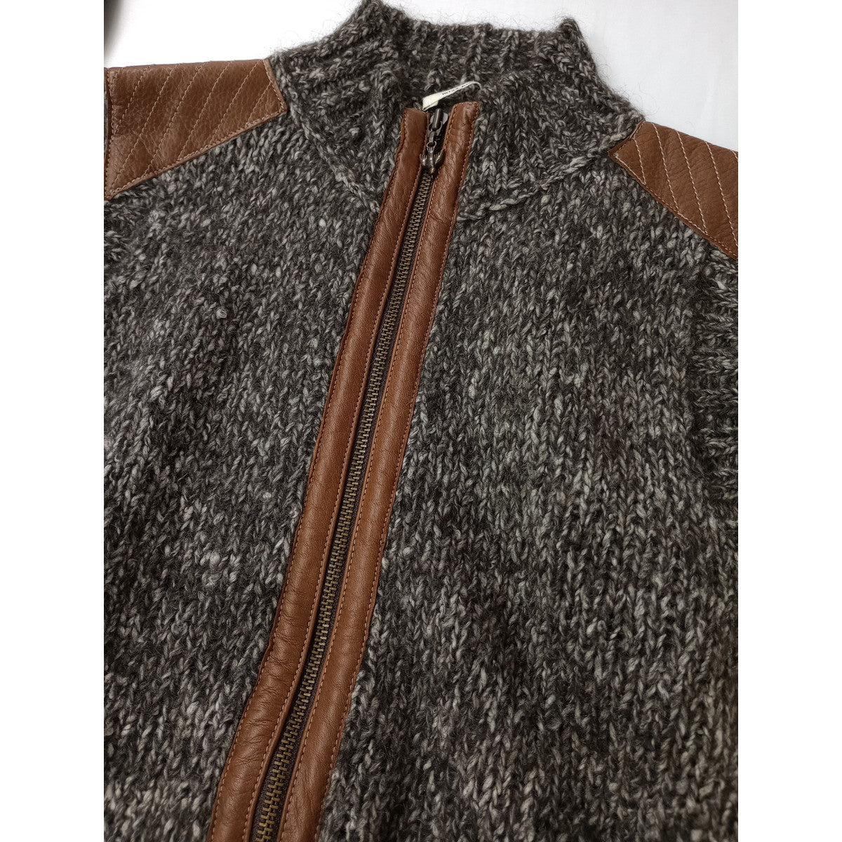 mina perhonen ミナペルホネン goose ハーフジップ モヘヤ コットン ウール ニットベスト トップス  【中古】