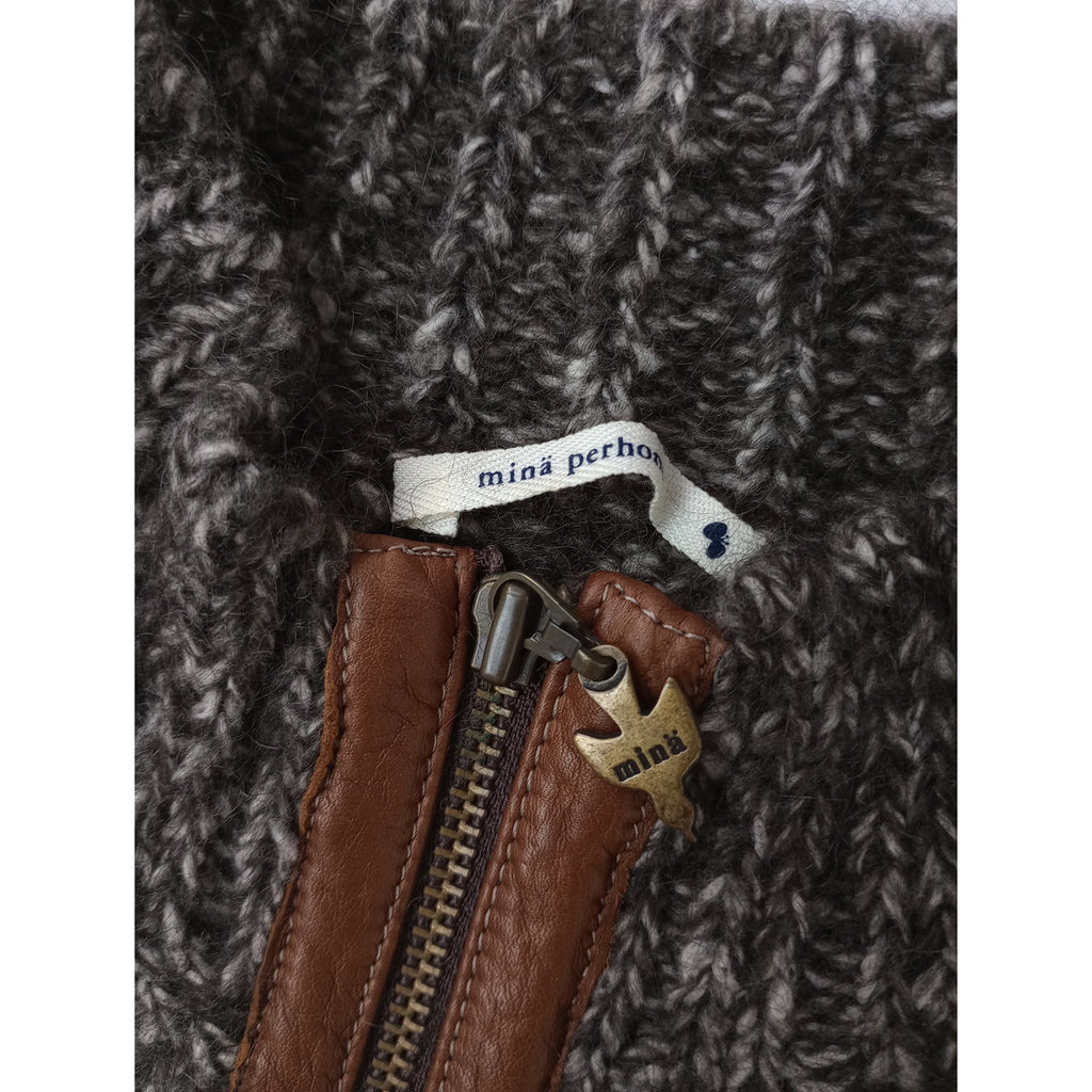 mina perhonen ミナペルホネン goose ハーフジップ モヘヤ コットン ウール ニットベスト トップス  【中古】