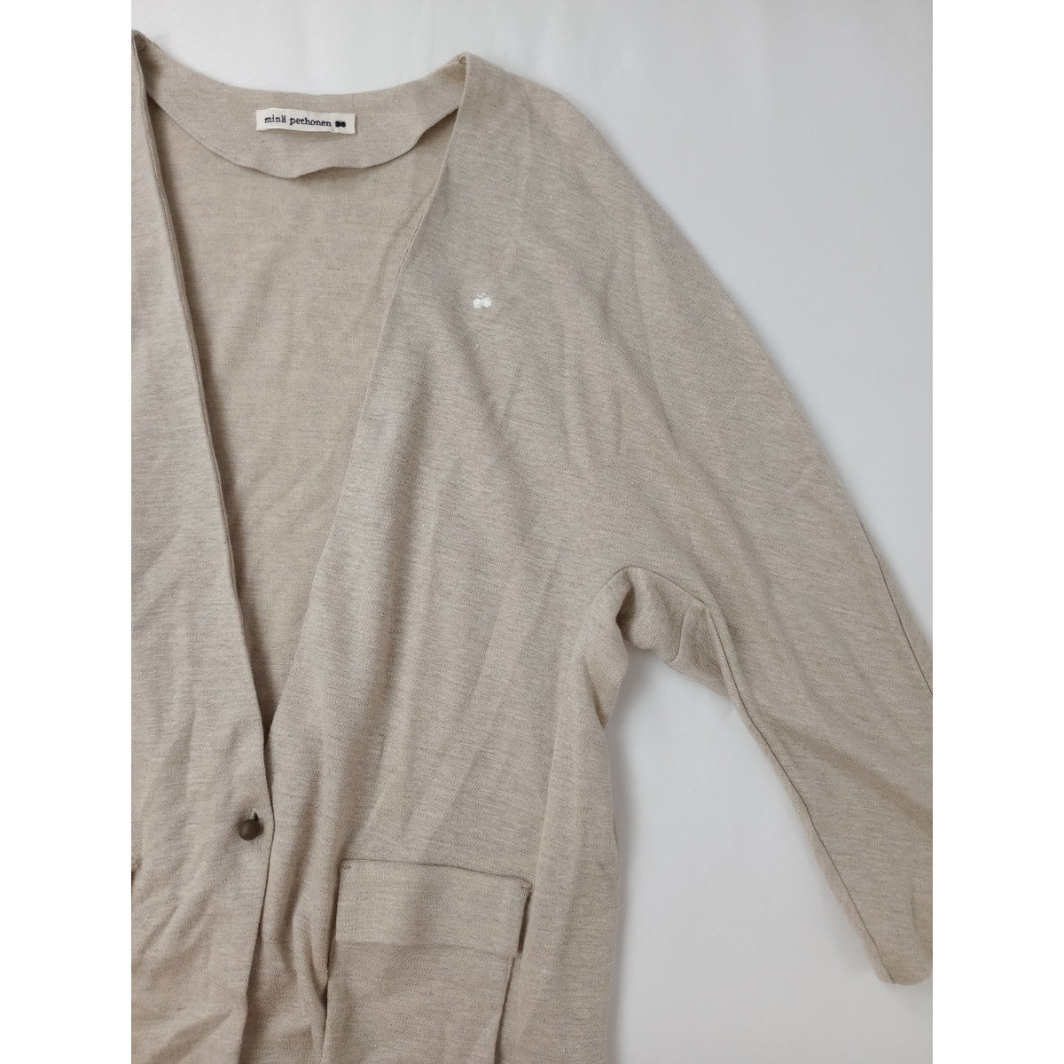 mina perhonen ミナペルホネン dune リネン 麻 100％ ニット カーディガン ベージュ 36  【中古】