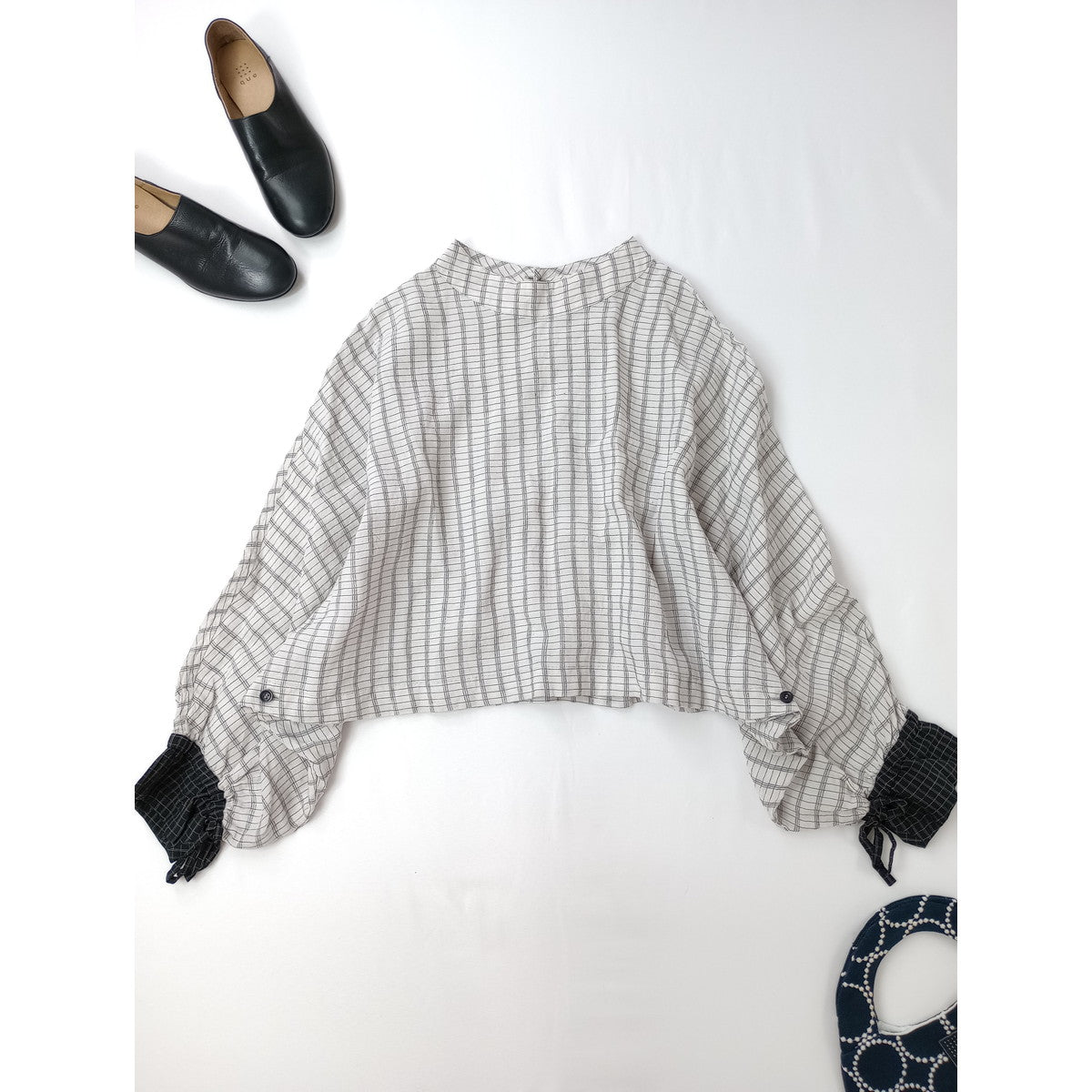 Vlas Blomme ヴラスブラム Vintage Check ブラウス ヴィンテージ チェック ブラウス トップス  F 【中古】