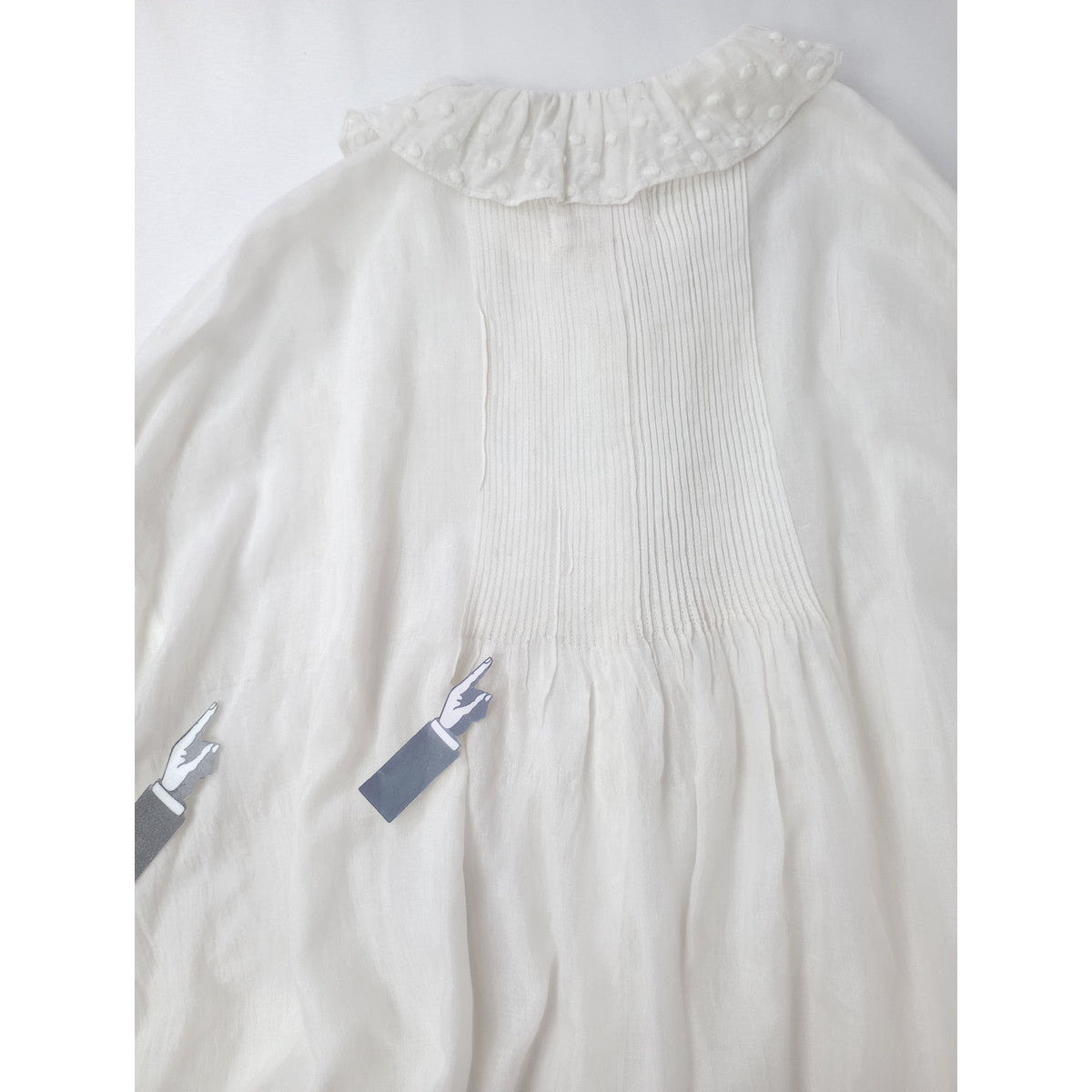 BUNON ブノン Frill Blouse フリルブラウス  長袖 トップス  白【中古】