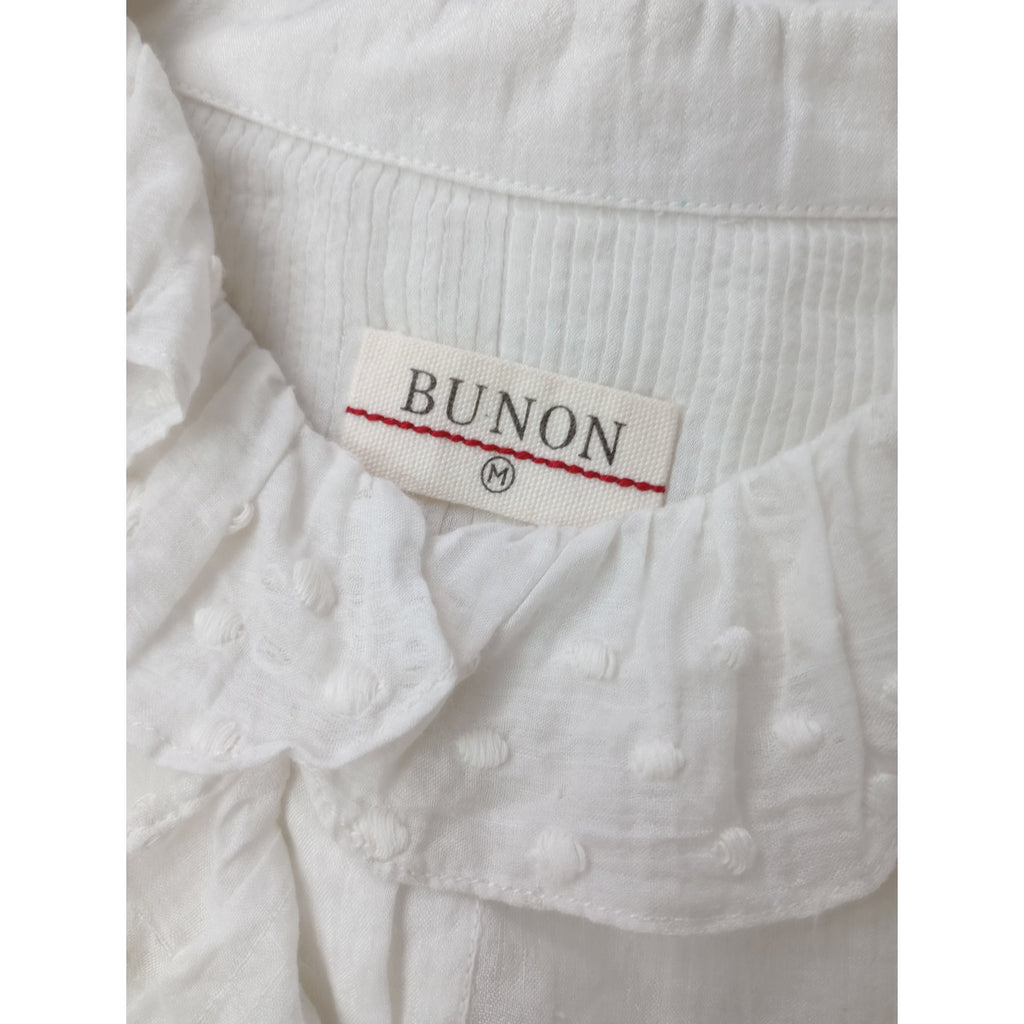 BUNON ブノン Frill Blouse フリルブラウス  長袖 トップス  白【中古】