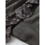 BUNON ブノン Frill Blouse フリルブラウス  長袖 トップス  ダーク ブラウン 【中古】