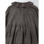 BUNON ブノン Frill Blouse フリルブラウス  長袖 トップス  ダーク ブラウン 【中古】