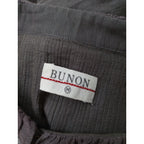 BUNON ブノン Frill Blouse フリルブラウス  長袖 トップス  ダーク ブラウン 【中古】