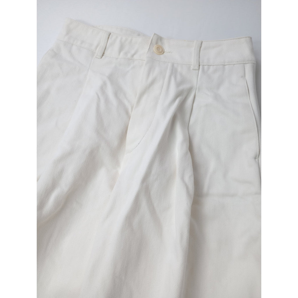 STUDIO NICHOLSON スタジオ ニコルソン DENIM BONNARD PANT バック ベルト デニムパンツ 白 ホワイト 0  【中古】