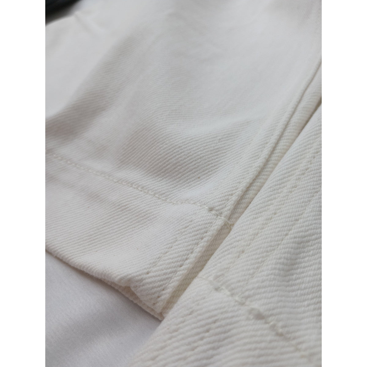 STUDIO NICHOLSON スタジオ ニコルソン DENIM BONNARD PANT バック ベルト デニムパンツ 白 ホワイト 0  【中古】
