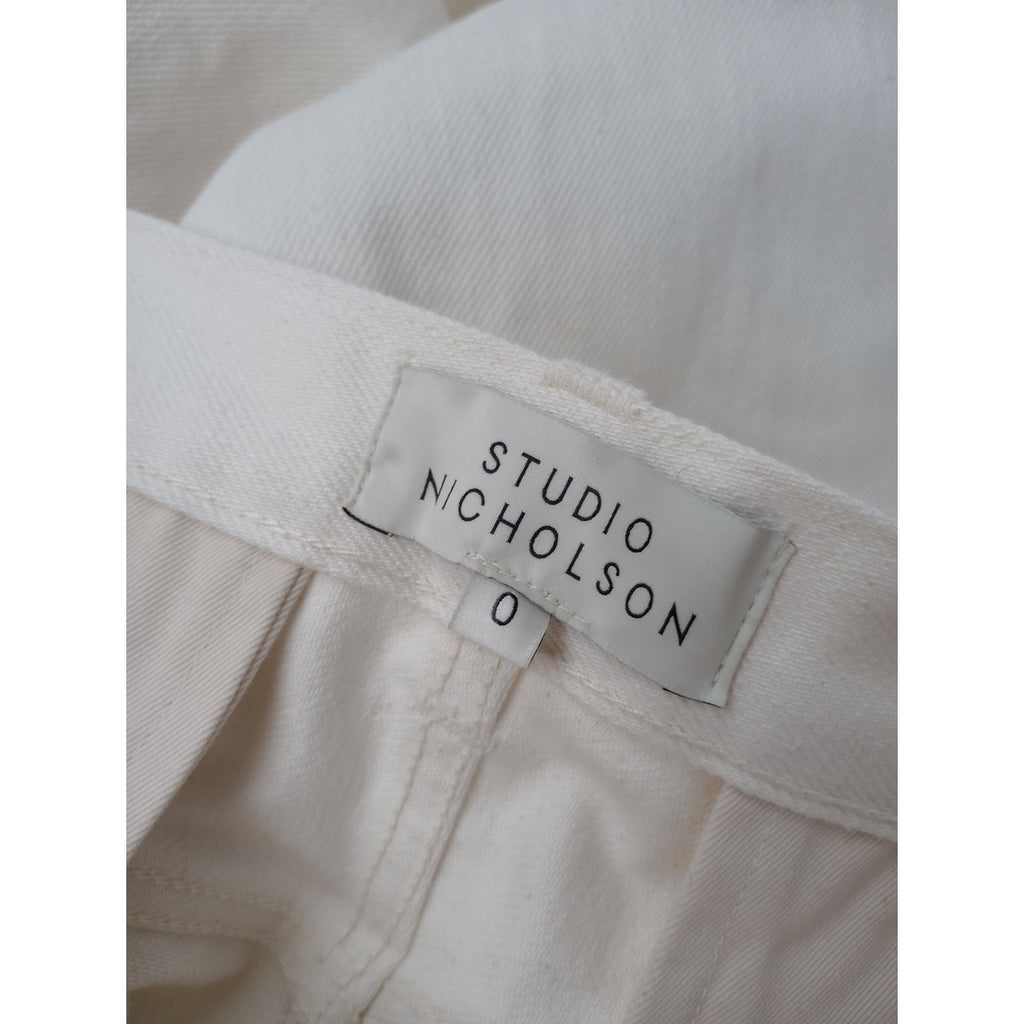 STUDIO NICHOLSON スタジオ ニコルソン BARI JEAN デニムパンツ 白 ホワイト 0 【中古】