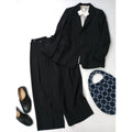 ROBES&CONFECTIONS ローブスコンフェクションズ モヘヤ ウール テーラード ジャケット モヘヤ ウール パンツ 黒 ブラックセットアップ  【中古】