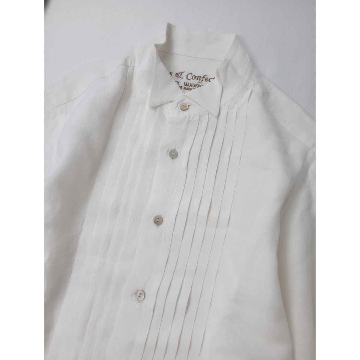 ROBES&CONFECTIONS ローブスコンフェクションズ  リネン 麻 100％ シャツ ブラウス 白 ホワイト 【中古】