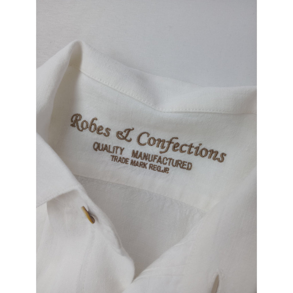 ROBES&CONFECTIONS ローブスコンフェクションズ  リネン 麻 100％ シャツ ブラウス 白 ホワイト 【中古】