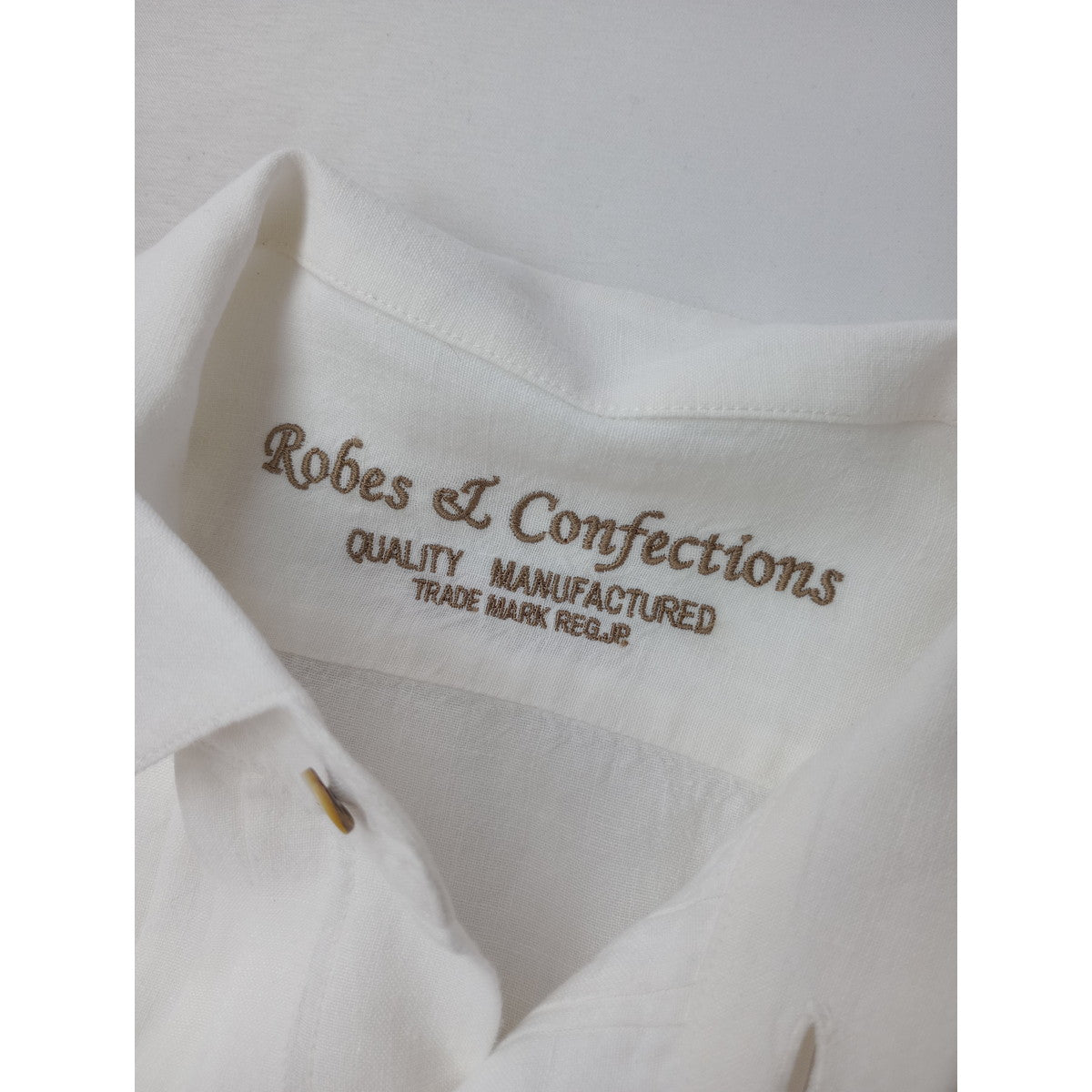 ROBES&CONFECTIONS ローブスコンフェクションズ  リネン 麻 100％ シャツ ブラウス 白 ホワイト 【中古】