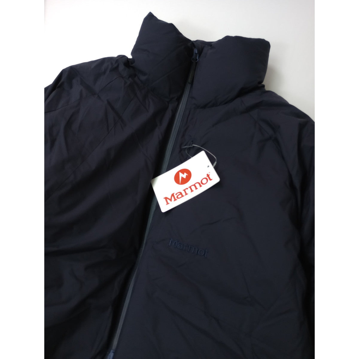 新品 MARMOT マーモット 750FP Vertical Long Down Jacket ダウンジャケット  ネイビー L  (2M＋2591)【中古】