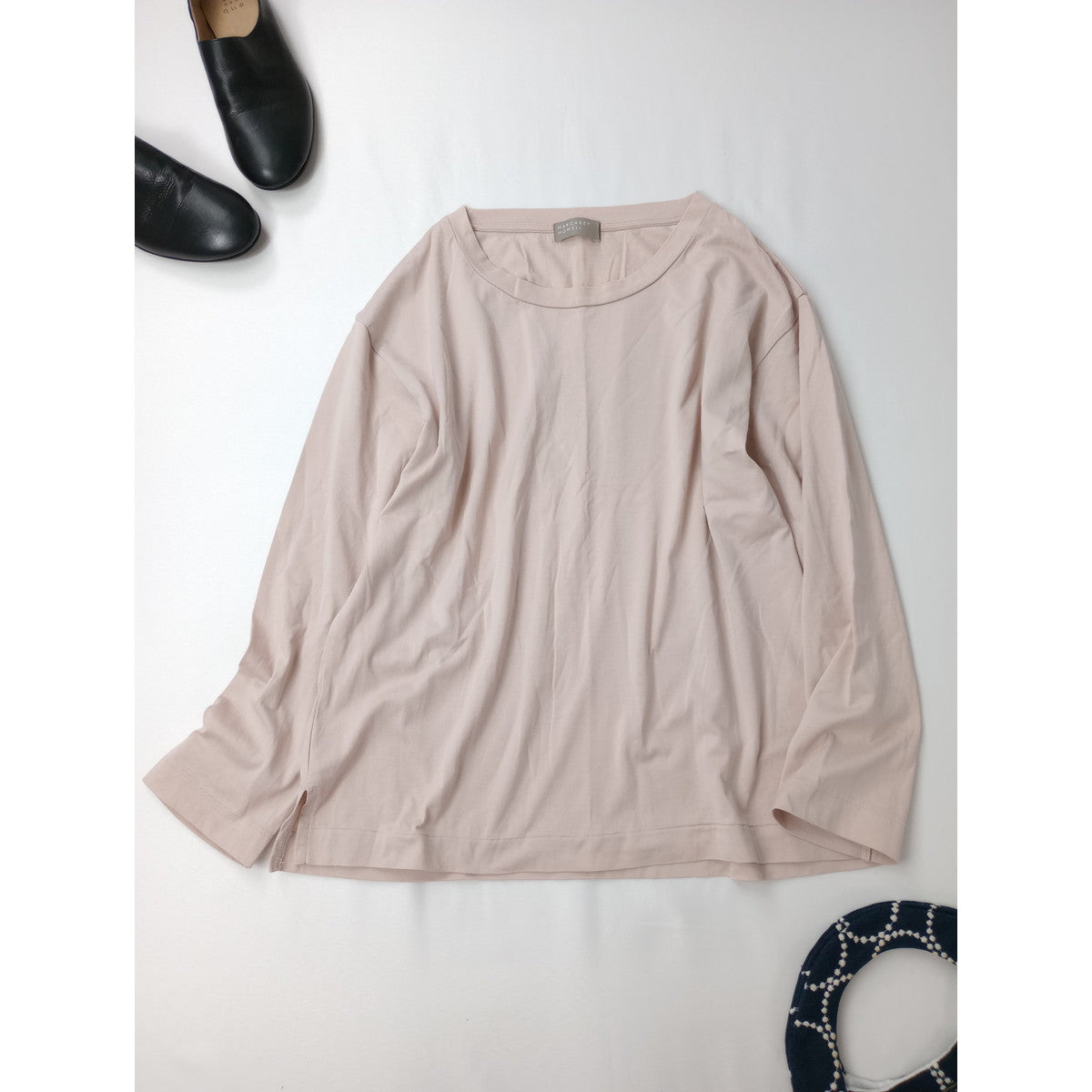MARGARET HOWELL マーガレットハウエル OVERSIZED COTTON JERSEY カットソー 長袖 トップス ピンク 【中古】