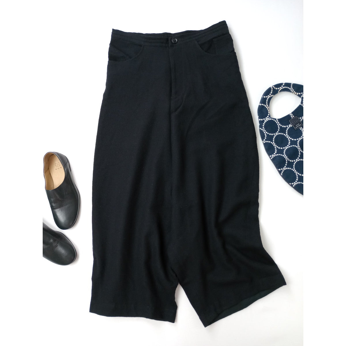 Y’s YOHJI YAMAMOTO ヨウジヤマモト 起毛 ウール ツイル サルエルパンツ 毛 100％ 3 黒 ブラック 【中古】