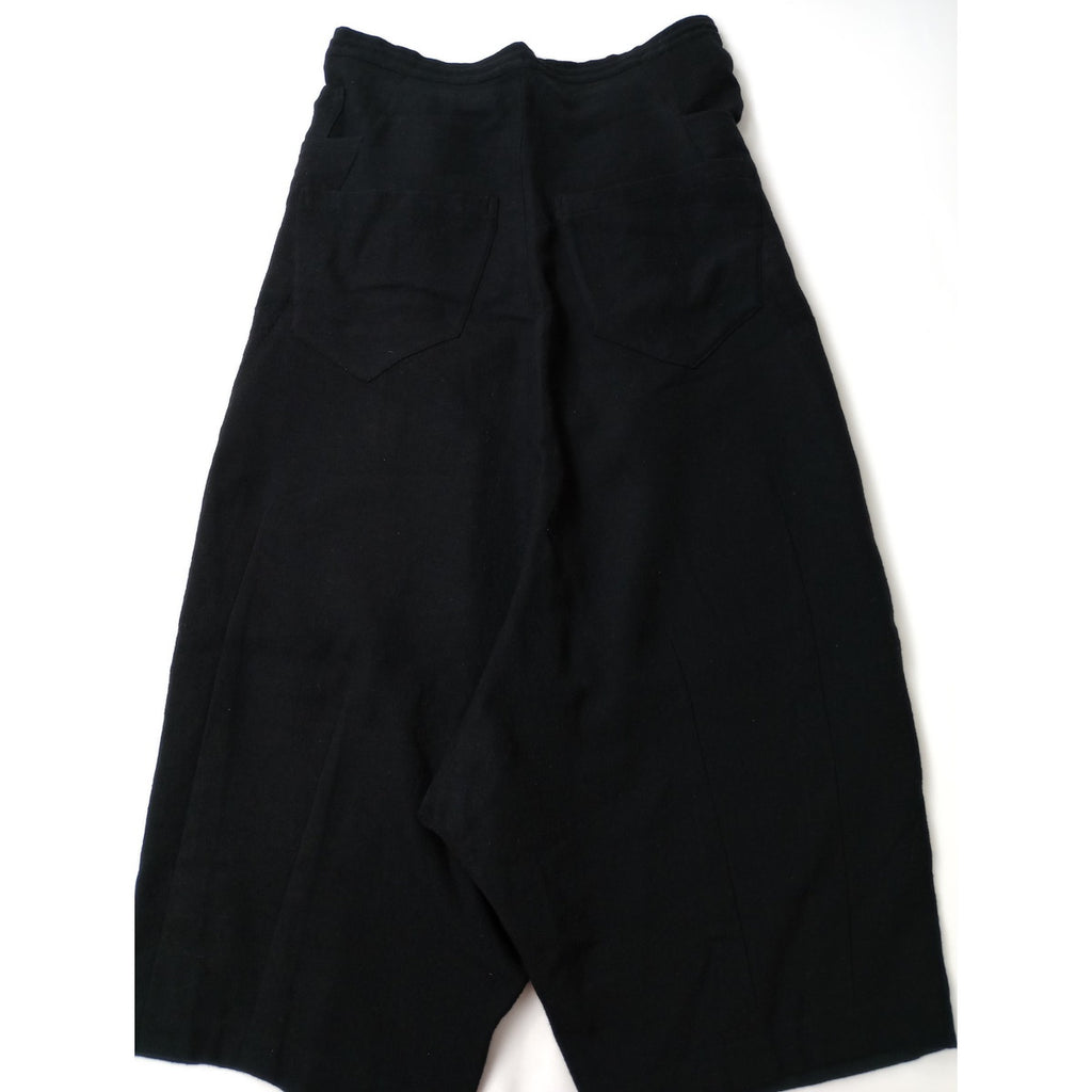Y’s YOHJI YAMAMOTO ヨウジヤマモト 起毛 ウール ツイル サルエルパンツ 毛 100％ 3 黒 ブラック 【中古】