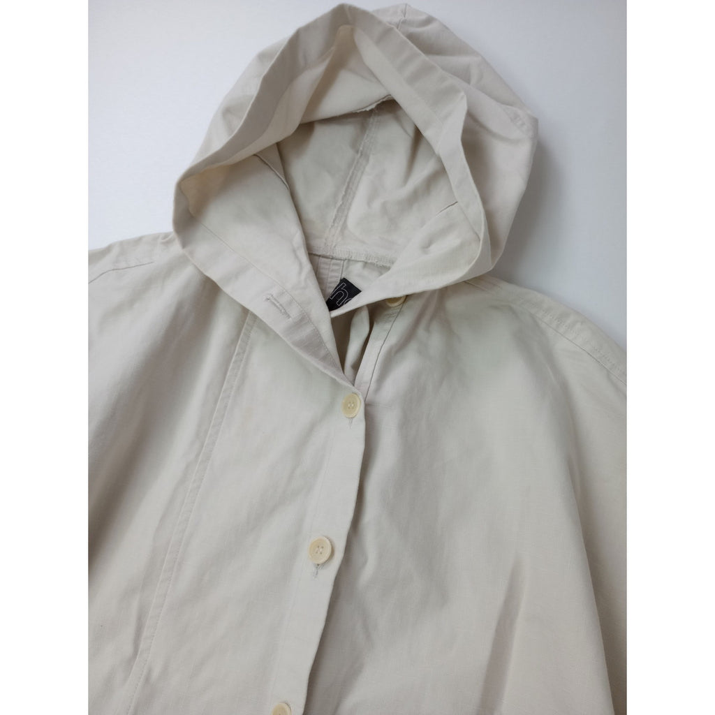25SS  homspun  ホームスパン  リップストップ フード   ポンチョ  ジャケット  ライトベージュ  【中古】