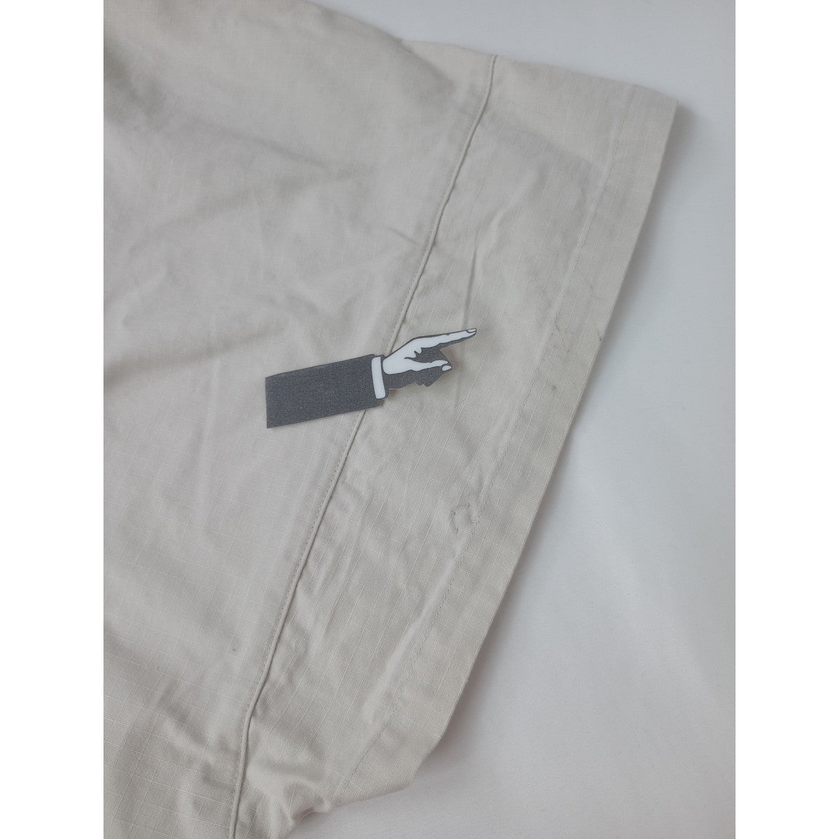25SS  homspun  ホームスパン  リップストップ フード   ポンチョ  ジャケット  ライトベージュ  【中古】