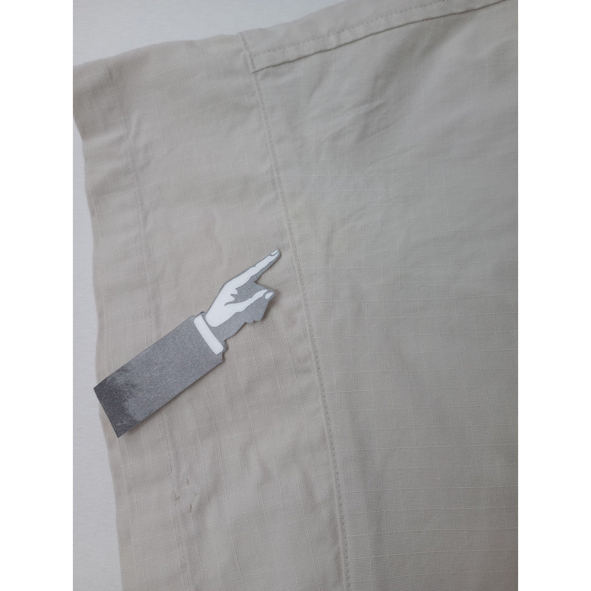 25SS  homspun  ホームスパン  リップストップ フード   ポンチョ  ジャケット  ライトベージュ  【中古】