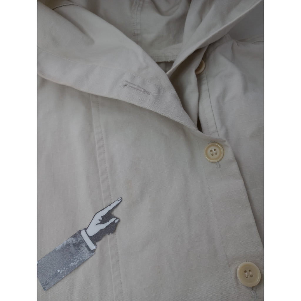25SS  homspun  ホームスパン  リップストップ フード   ポンチョ  ジャケット  ライトベージュ  【中古】