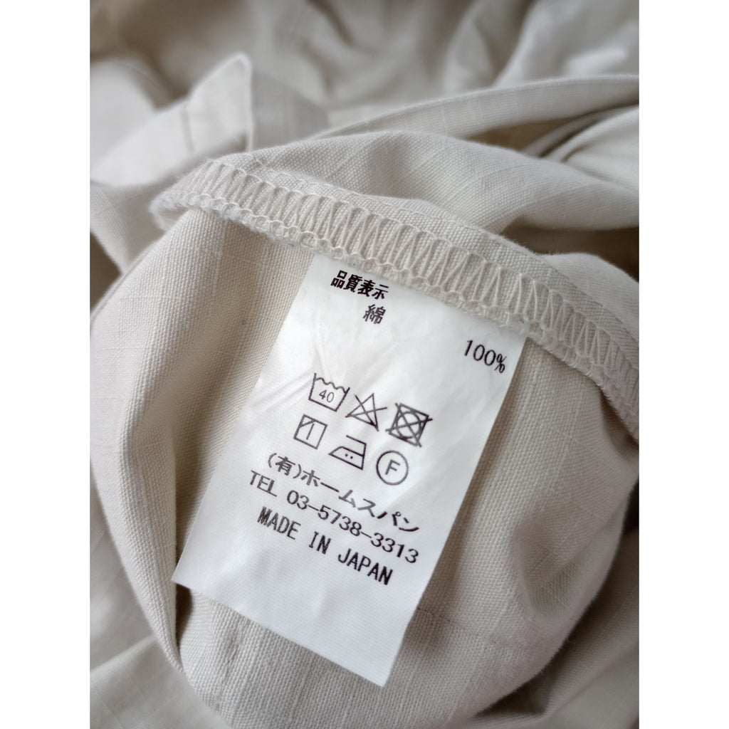 25SS  homspun  ホームスパン  リップストップ フード   ポンチョ  ジャケット  ライトベージュ  【中古】