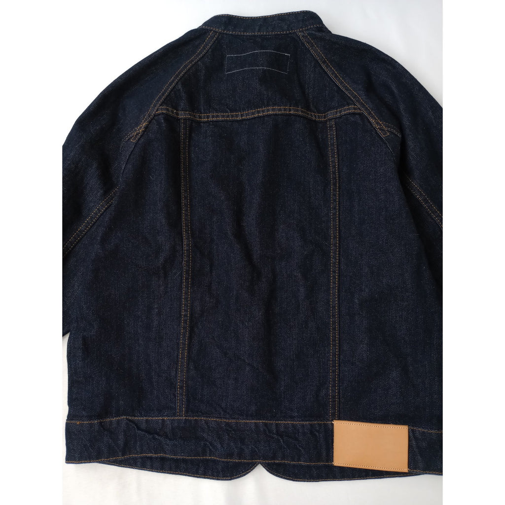 si-si-si comfort スースースー コンフォート スタンドカラー デニム ジャケット 38  ネイビー 【中古】