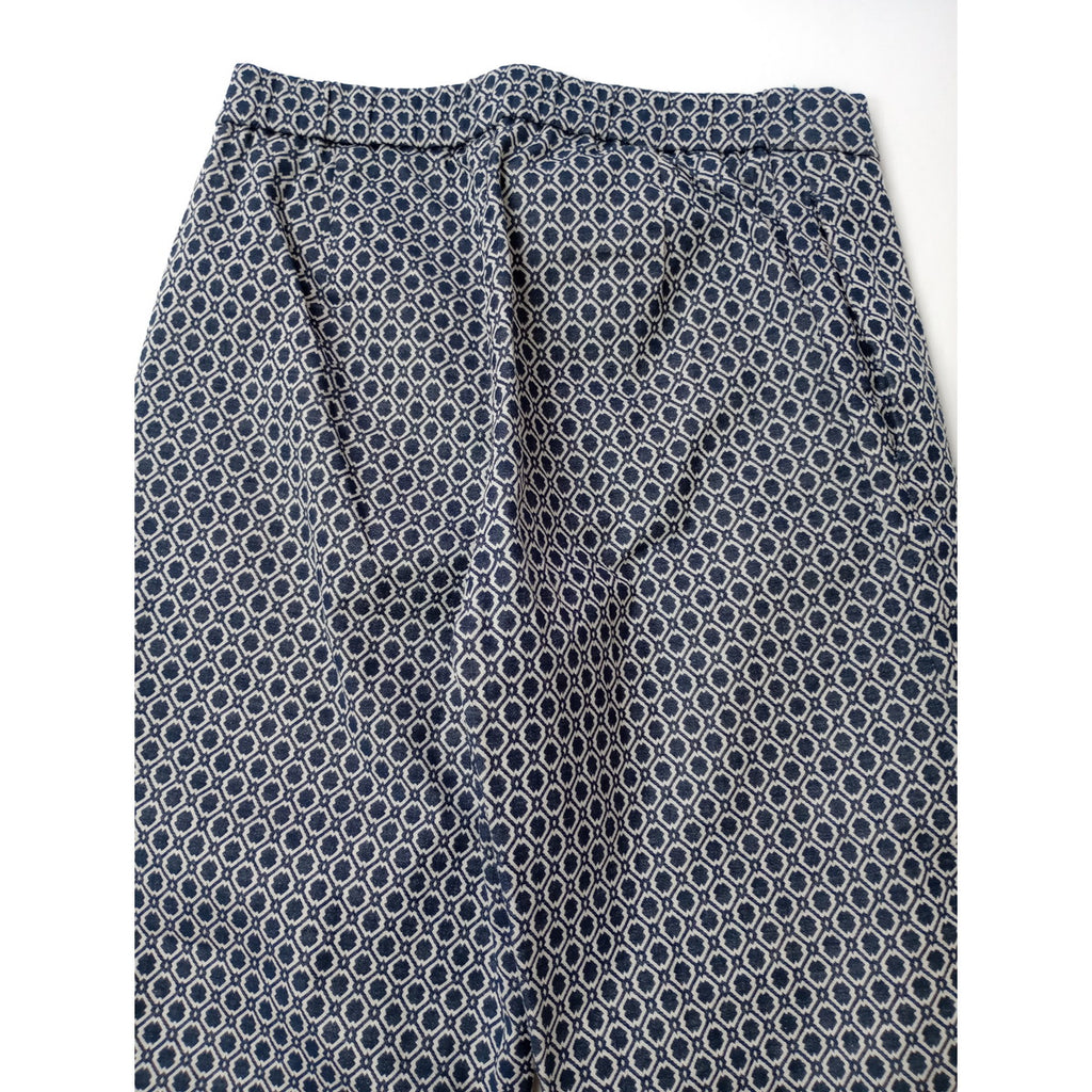 45R フォーティファイブアール 総柄 パンツ ネイビー 白  2【中古】