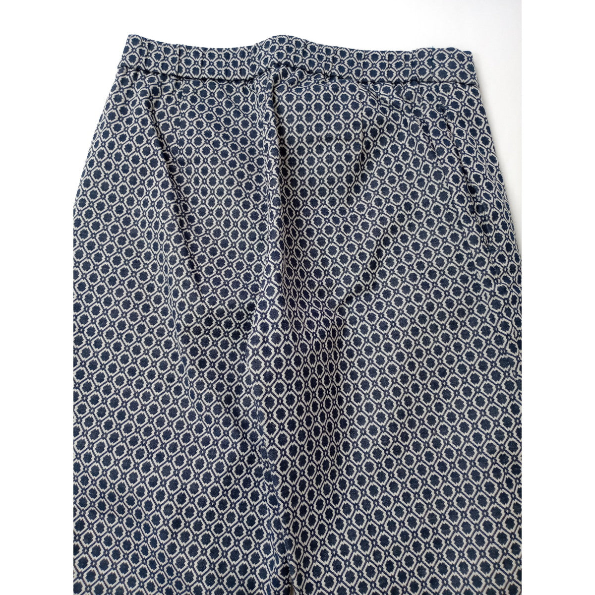 45R フォーティファイブアール 総柄 パンツ ネイビー 白  2【中古】