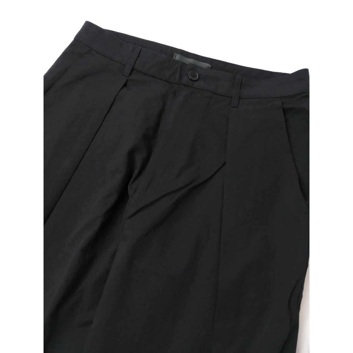studio doe スタジオドー コットン 綿 100％ タック パンツ 黒 ブラック M 【中古】