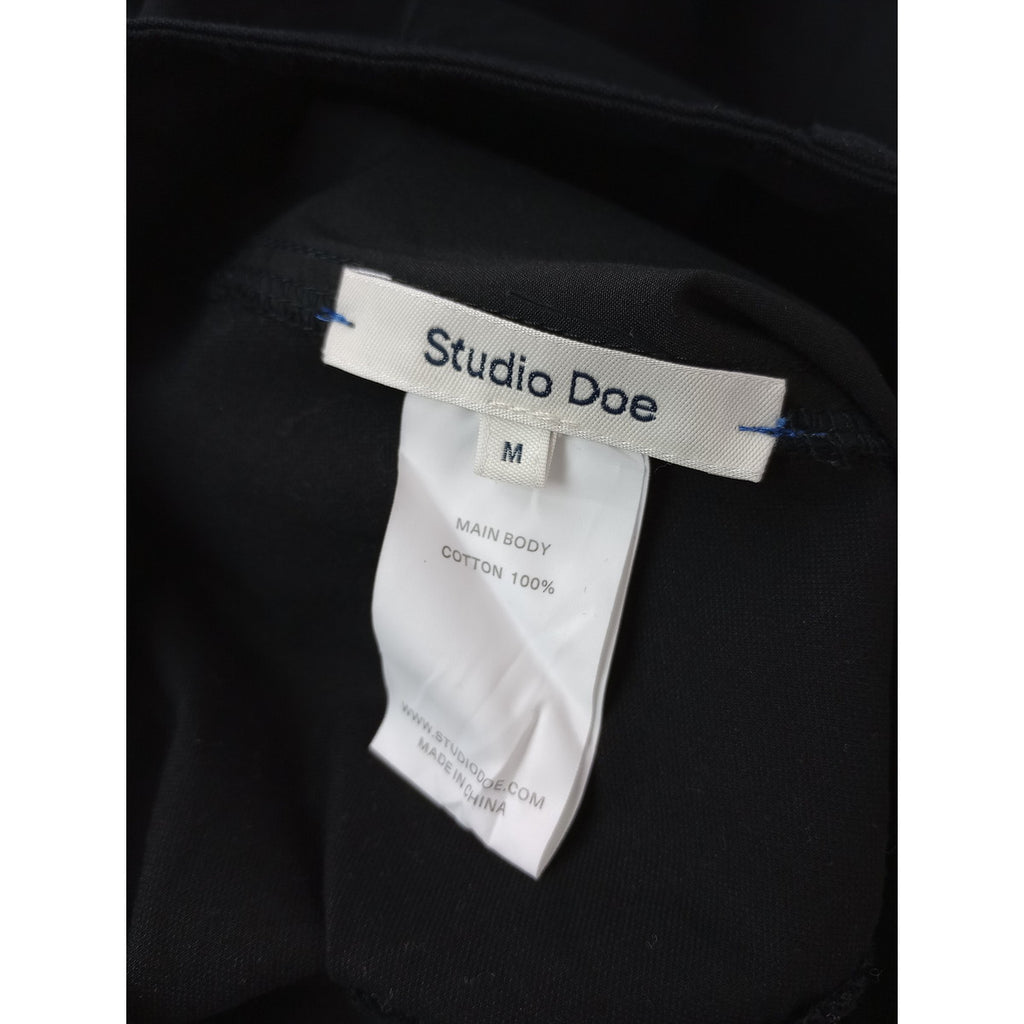 studio doe スタジオドー コットン 綿 100％ タック パンツ 黒 ブラック M 【中古】
