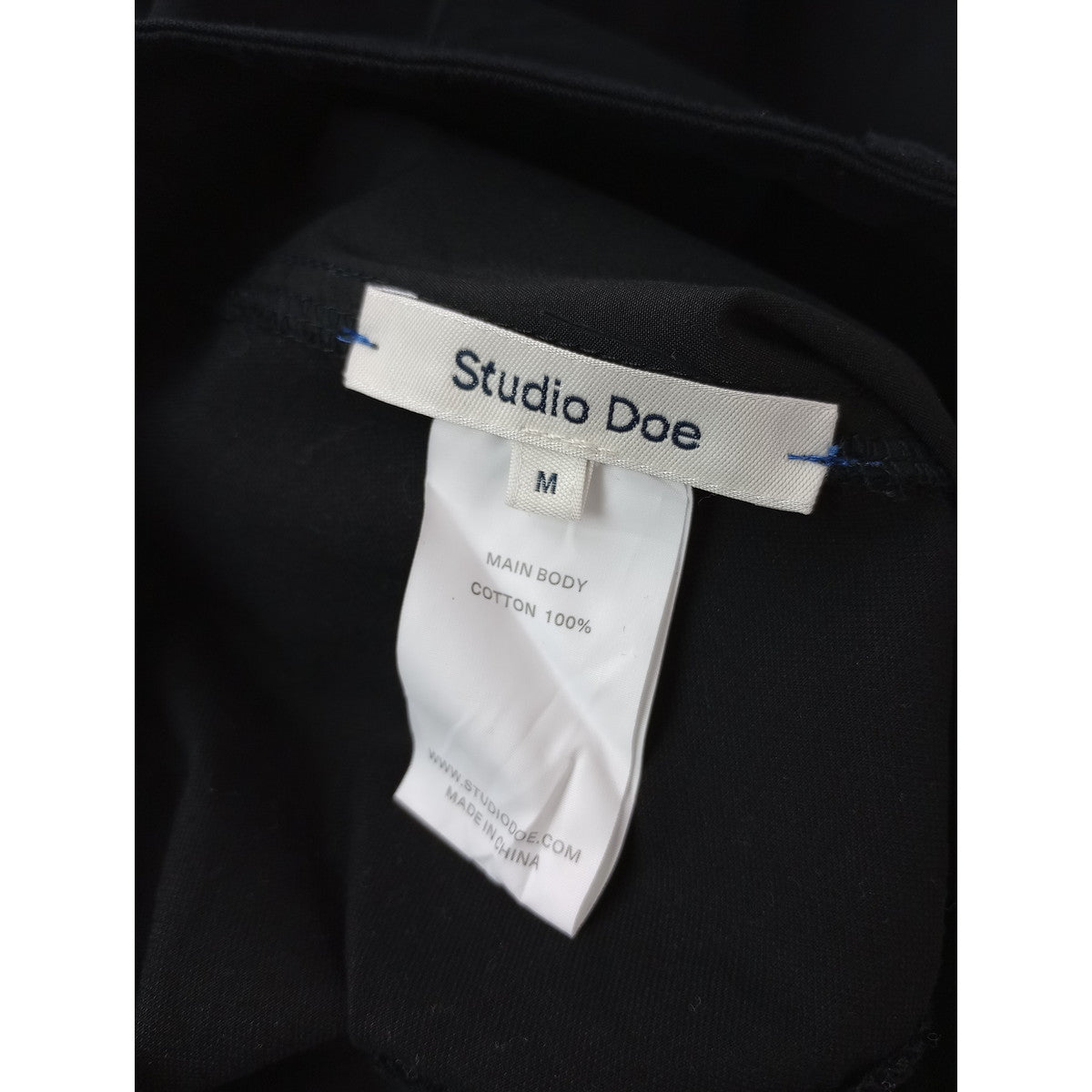 studio doe スタジオドー コットン 綿 100％ タック パンツ 黒 ブラック M 【中古】