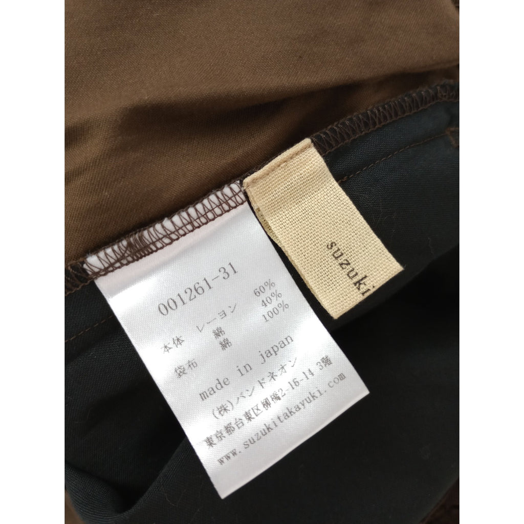 suzuki takayuki  スズキタカユキ  レーヨン  コットン  ワイド パンツ ブラウン 【中古】