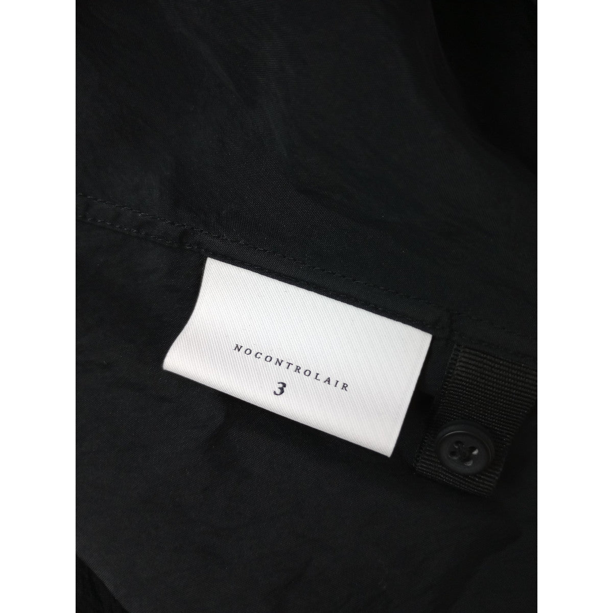NO CONTROL AIR ノーコントロールエアー ヴィスコース＆ナイロン・ライトポプリン　ドルマンスリーブシャツ 黒 ブラック 【中古】
