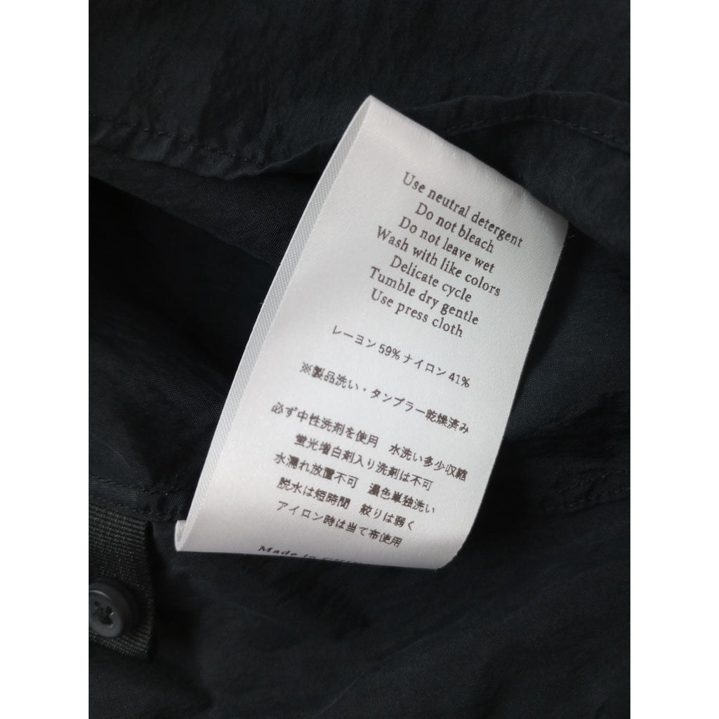 NO CONTROL AIR ノーコントロールエアー ヴィスコース＆ナイロン・ライトポプリン　ドルマンスリーブシャツ 黒 ブラック 【中古】
