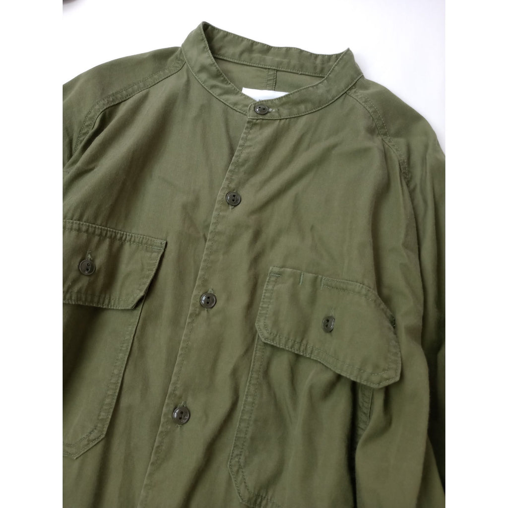 KHA:KI  カーキ  ヴィンテージ ライク ミリタリー ファティーグ 長袖 シャツ  カーキ  1【中古】