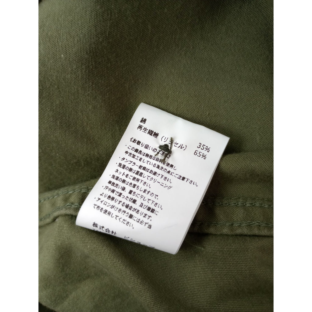 KHA:KI  カーキ  ヴィンテージ ライク ミリタリー ファティーグ 長袖 シャツ  カーキ  1【中古】