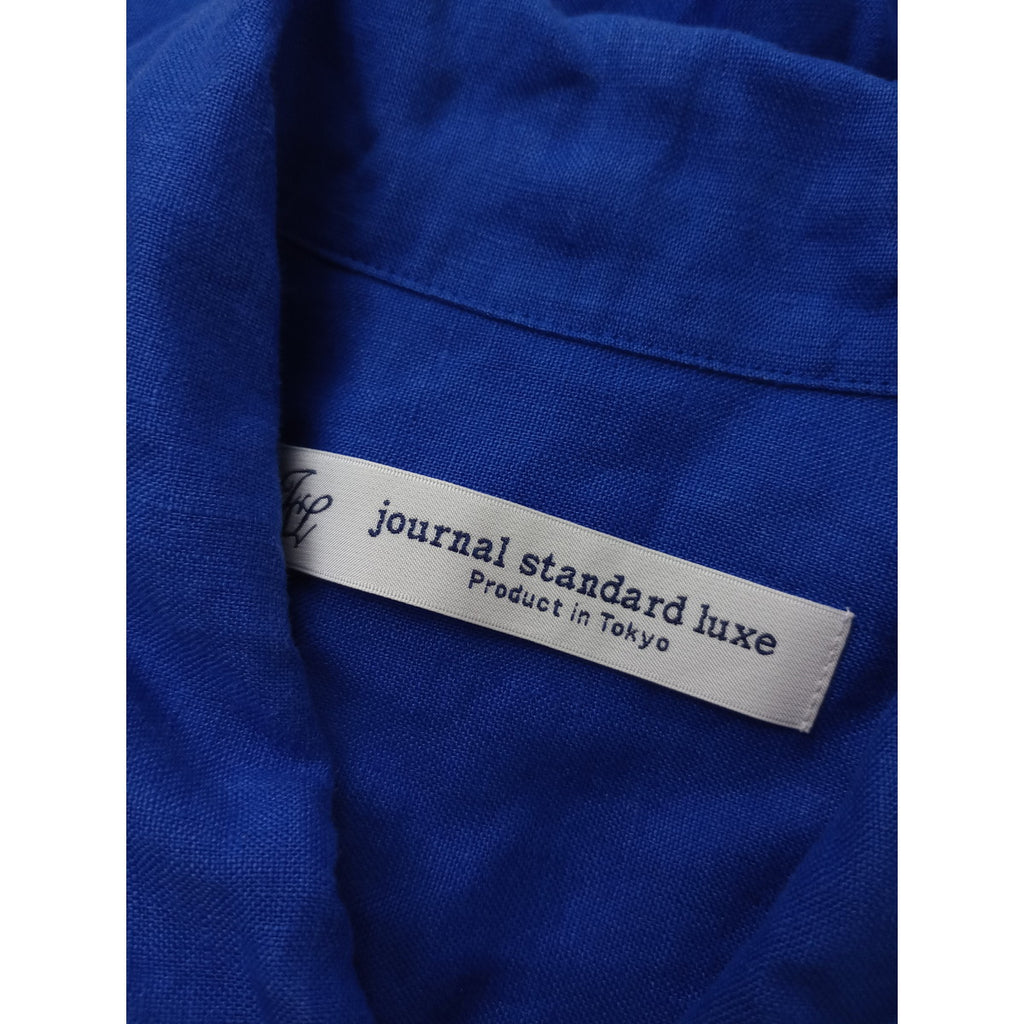 JOURNAL STANDARD LUXE ジャーナルスタンダード ラックス リネンワッシャー シャツワンピース ブルー 青 ロング 半袖  【中古】