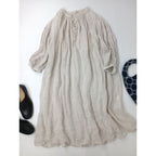 TOUJOURS  トゥジュー リネン 麻 100％ ガーゼ チュニック スモッグ 生成り 【中古】