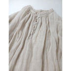 TOUJOURS  トゥジュー リネン 麻 100％ ガーゼ チュニック スモッグ 生成り 【中古】