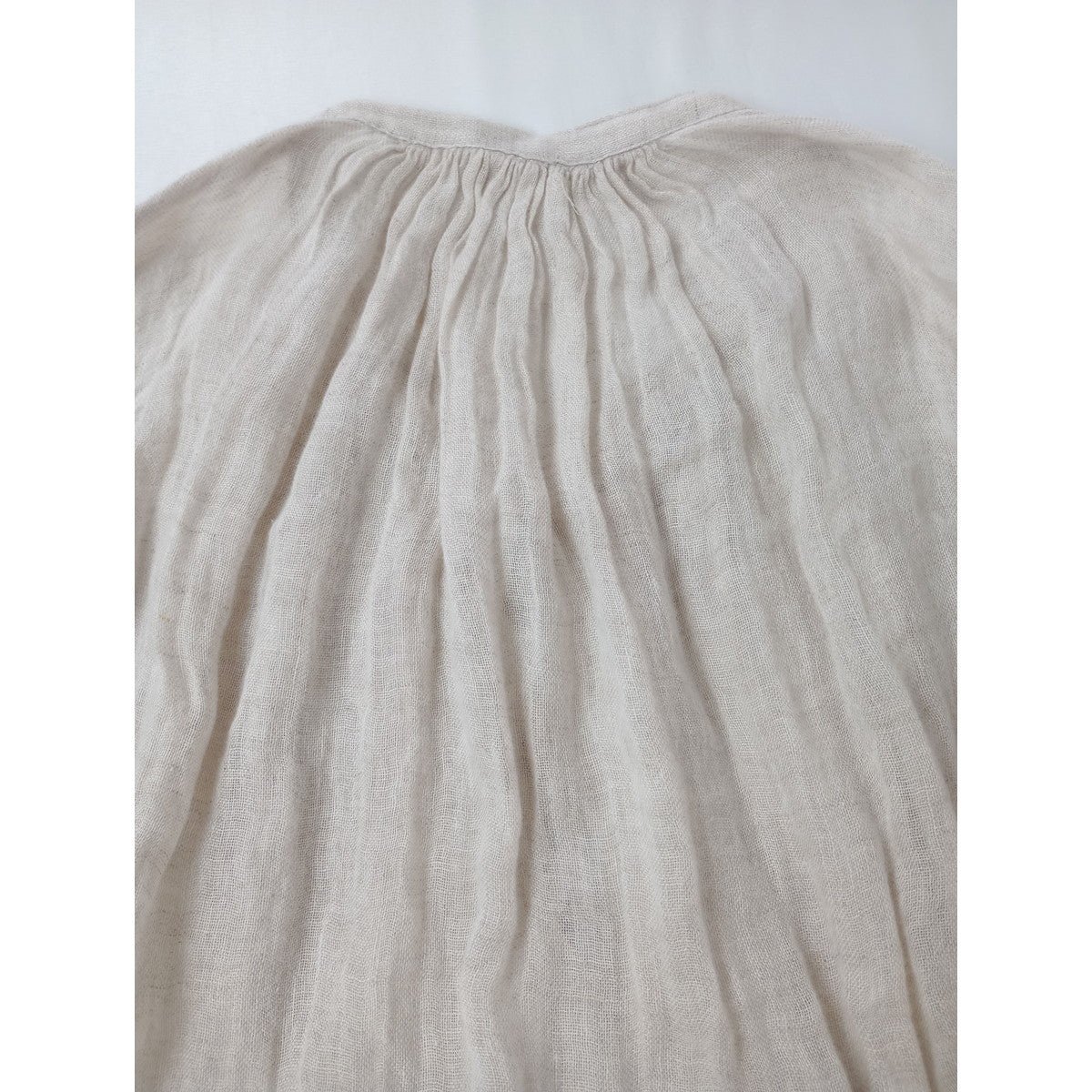 TOUJOURS  トゥジュー リネン 麻 100％ ガーゼ チュニック スモッグ 生成り 【中古】