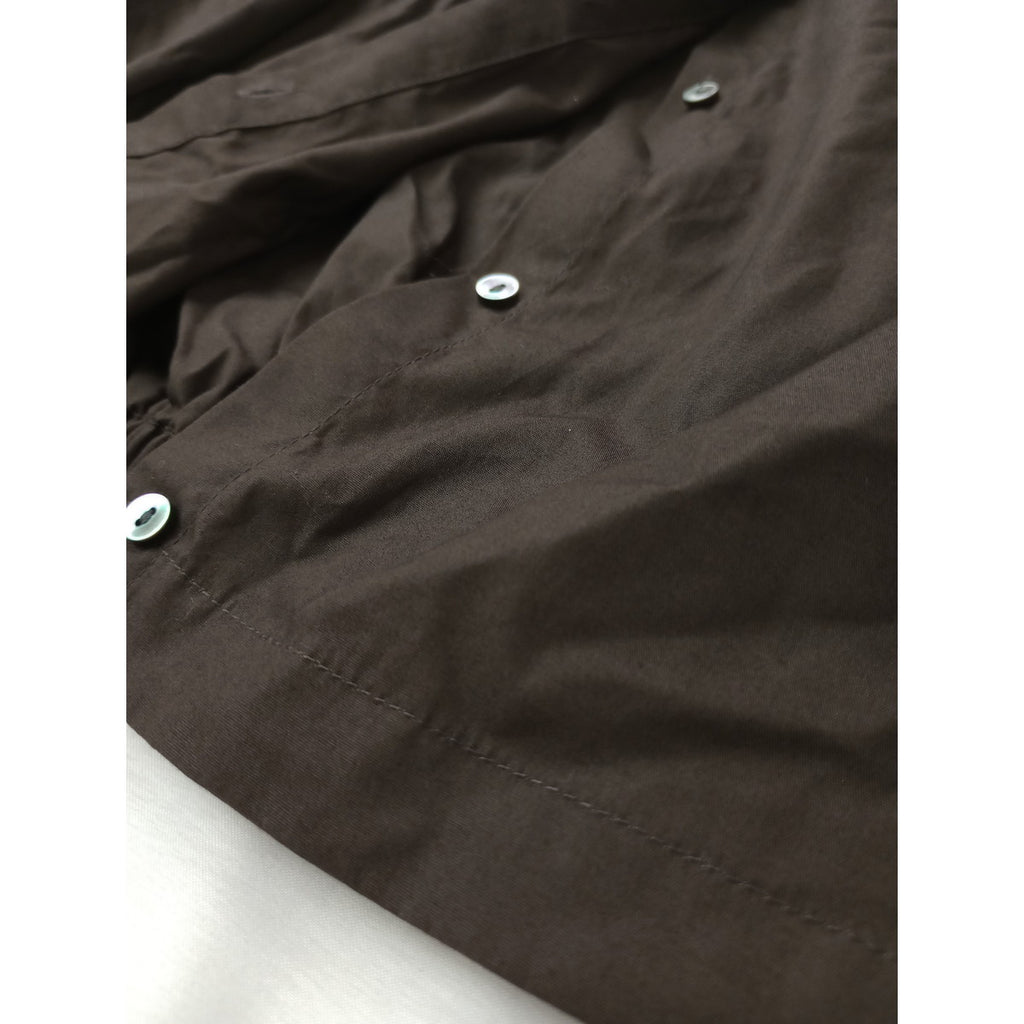mizuiro ind ミズイロインド コットン 綿 100％ シャツ ブラウス ブラウン 茶色  F【中古】