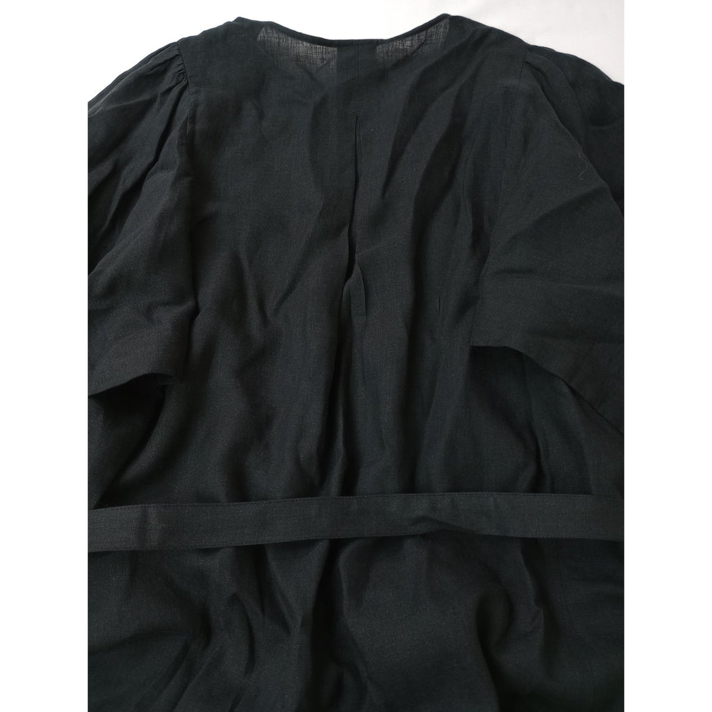 TICCA ティッカ リネン 麻 100％ ロング ワンピース 黒 ブラック 【中古】
