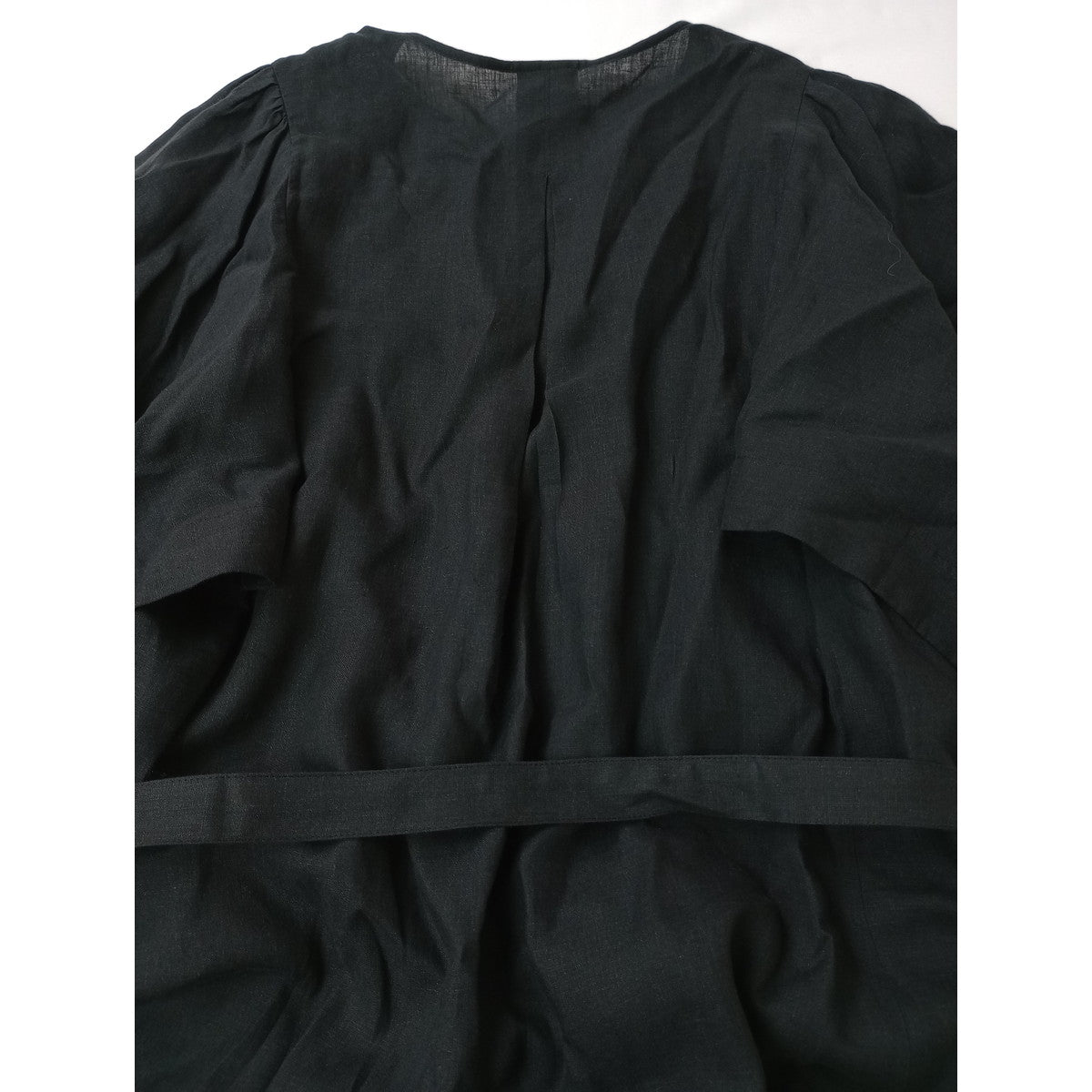 TICCA ティッカ リネン 麻 100％ ロング ワンピース 黒 ブラック 【中古】